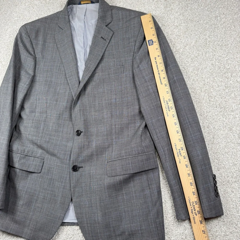 Brooks Brothers Sport Coat Mens 42R Grey Explorer Regent Fit Wool Plaid Blazer